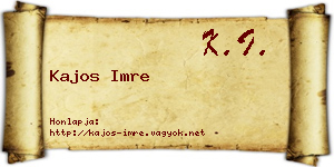 Kajos Imre névjegykártya